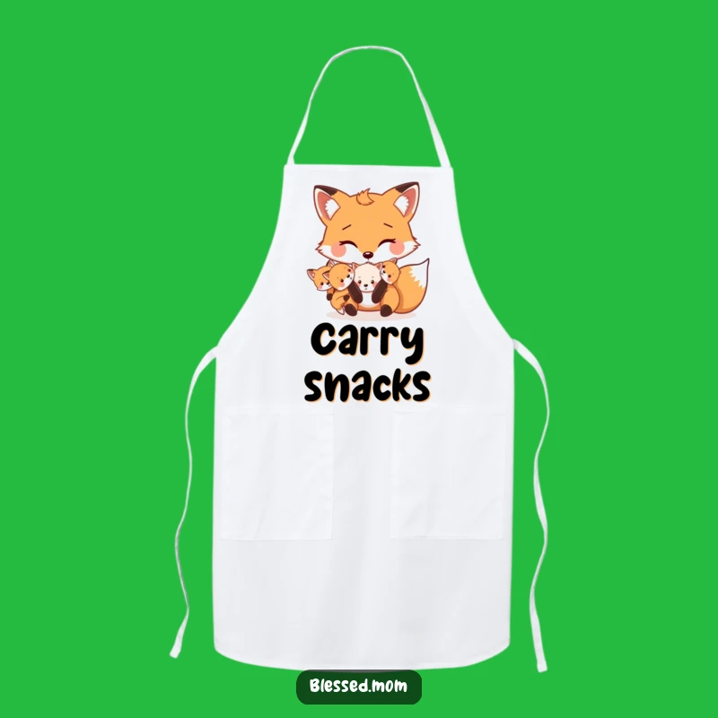 Funny Mama Fox Kits Apron: Hilarious Kitchen Wear for Fox Lovers