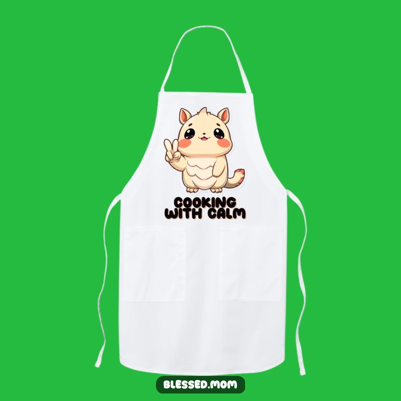 Funny Grateful Creature Peace Sign Apron: Cook with Positivity and a Smile