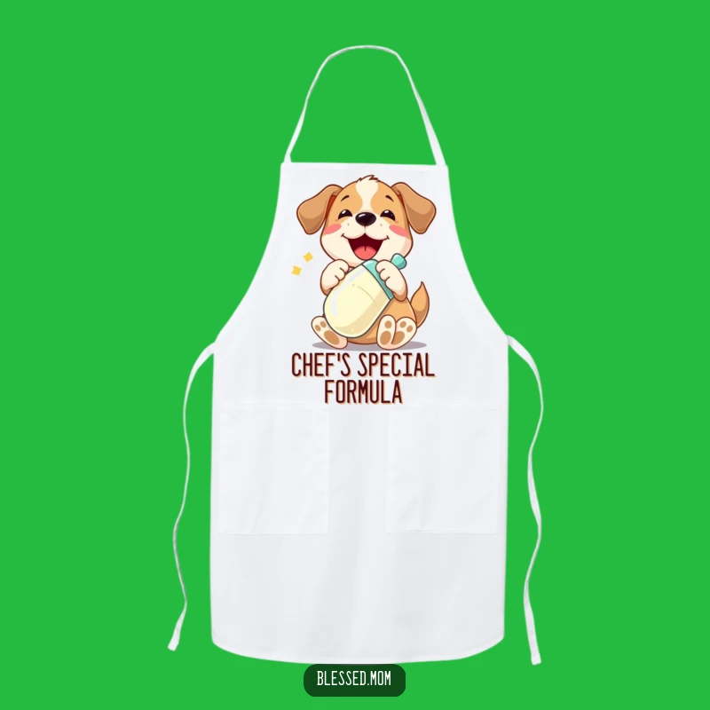 Funny Dog Baby Bottle Apron - Kitchen Pup Protection, Humorous Gift