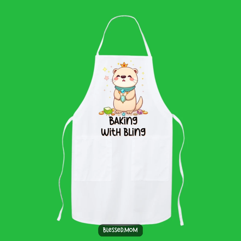 Funny Kawaii Otter Mom Apron - Shiny Treasures Kitchen Gift