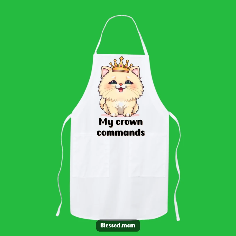 Funny Royal Cat Apron - Chef's Crowned Feline Kitchen Wear, Funny Gift