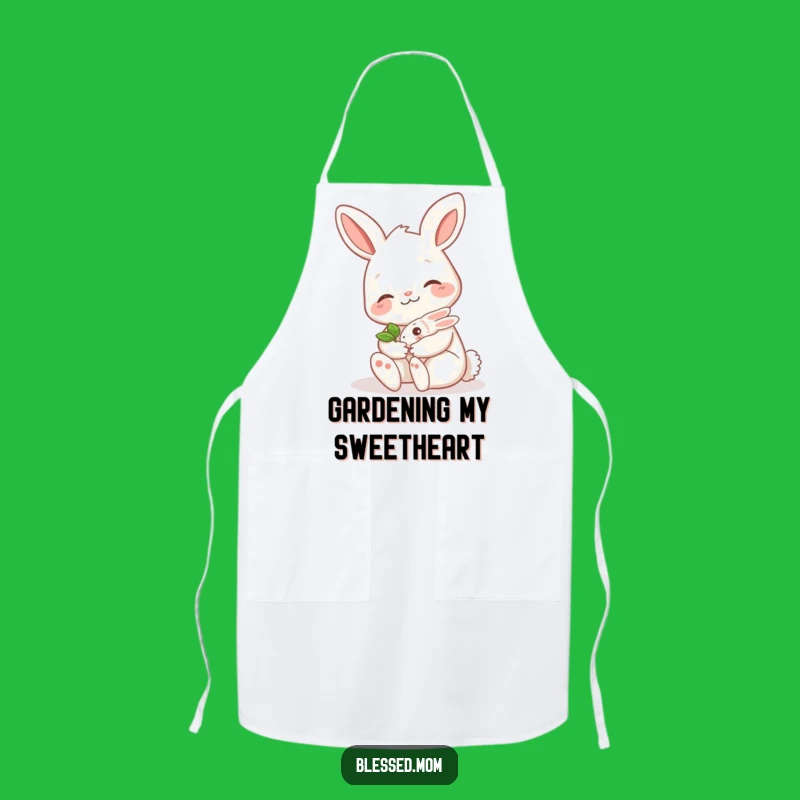 Funny Bunny Mom Apron: Cute Kitchen Helper, Mama Hare Sprout Chef Gift