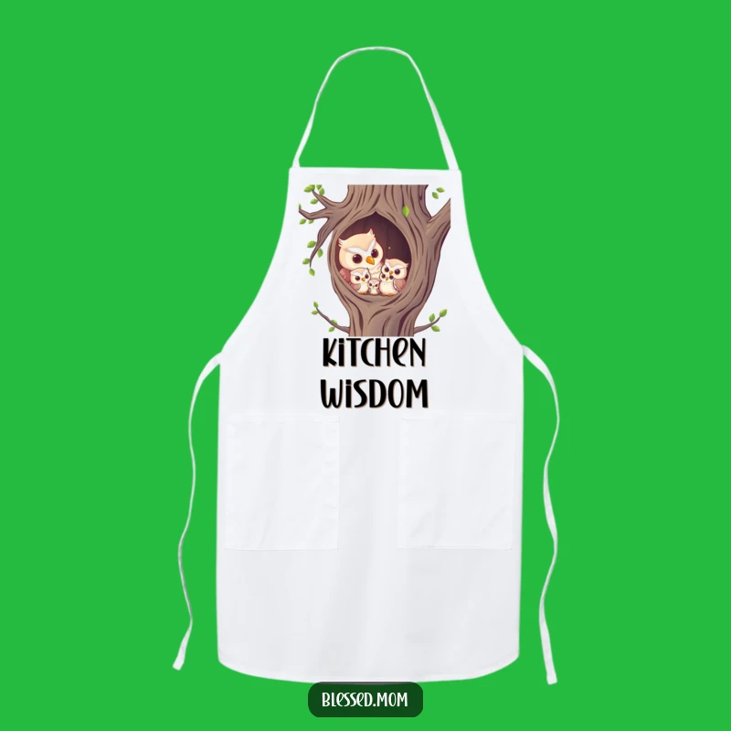 Funny Owl Mom Apron: Whimsical Kitchen Gift for Wise Mothers
