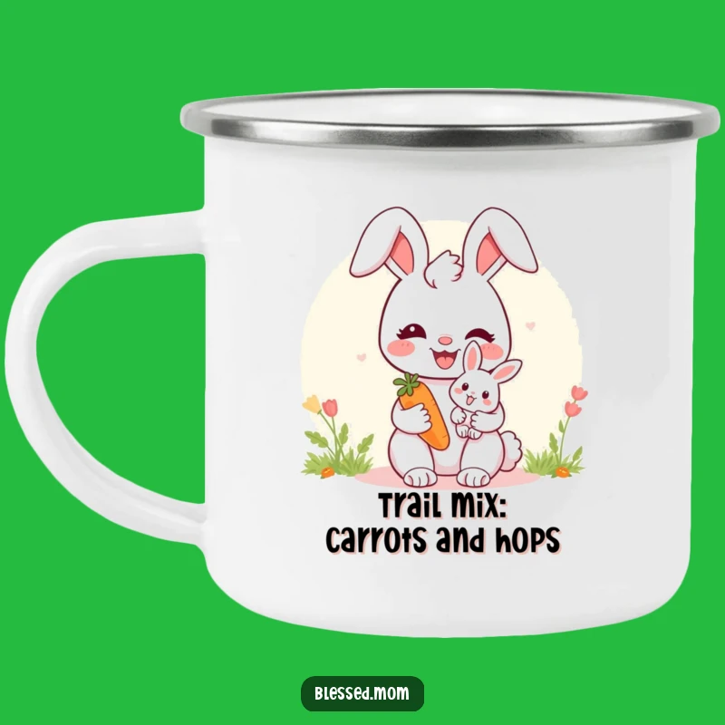 Enjoy your outdoor moments with this cozy bunny mom camping mug. A sweet reminder of maternal love on your adventures.