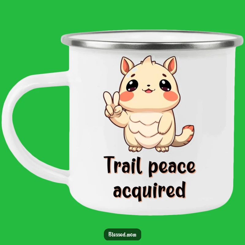 Funny Grateful Creature Peace Sign Camping Mug: Enjoy the Outdoors with Positivity