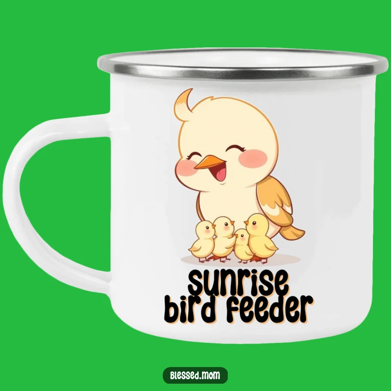 Funny Mama Bird Camping Mug: Nurturing Feeder, Tiny Chicks Outdoor Gift