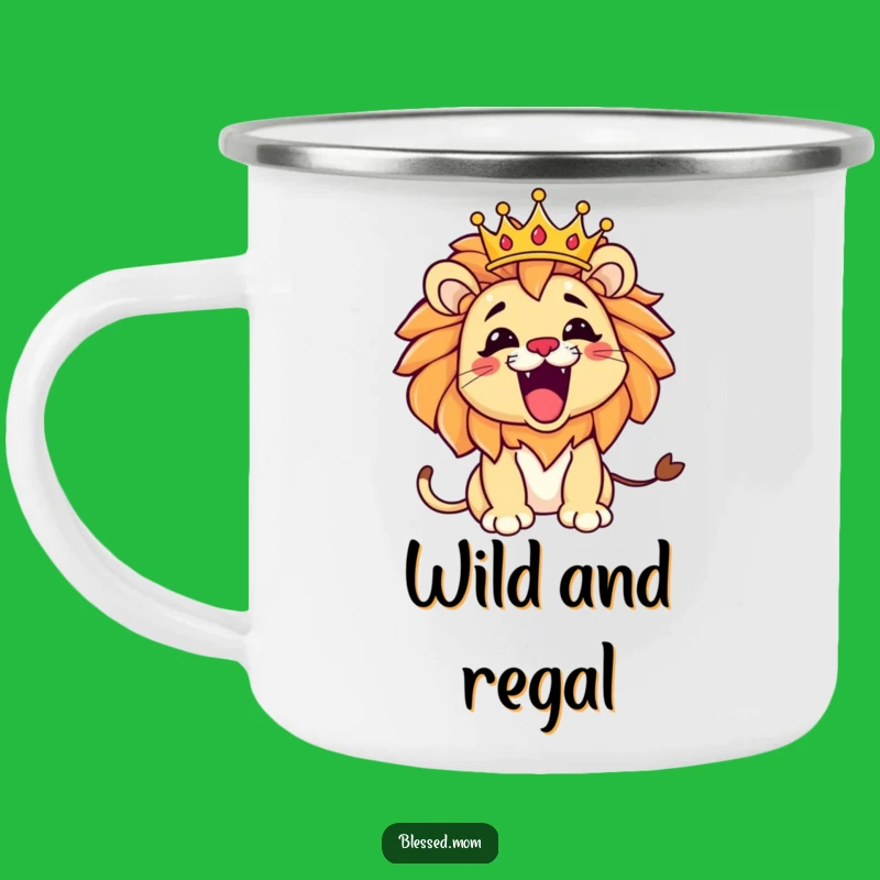 Funny Kawaii Lion Mom Camping Mug - Playful Roar Outdoor Gift