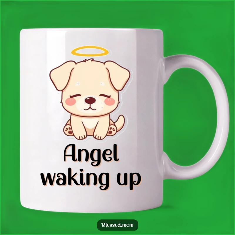 Funny Dog Halo Mug: Peaceful Pet Art, Adorable Canine Cup, Perfect Funny Gift