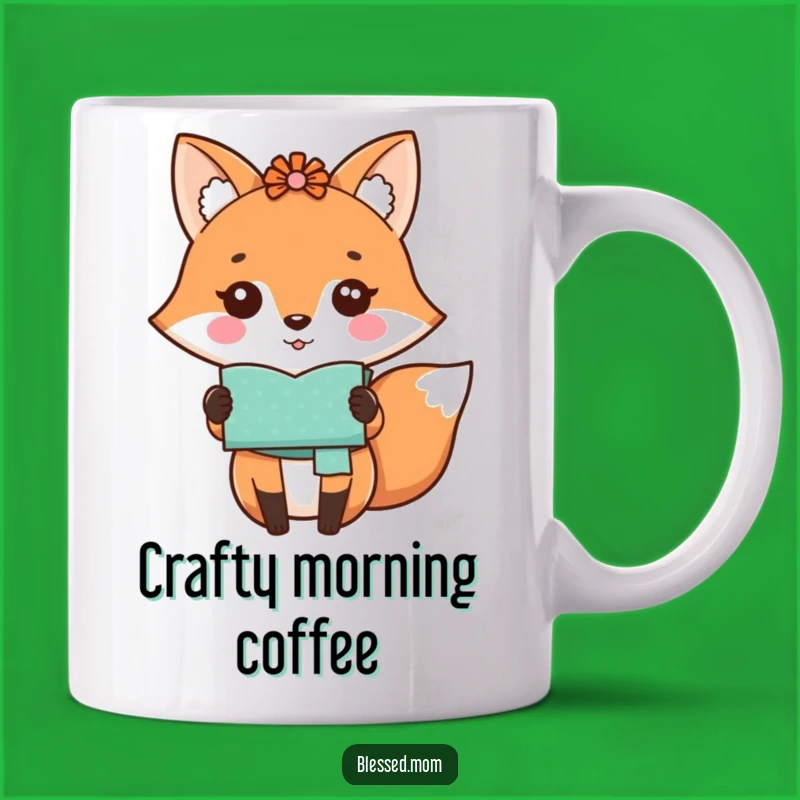 Funny Kawaii Fox Mom Mug - Handmade Craft Showcase Gift for Moms