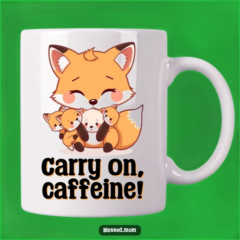 Funny Mama Fox Kits Mug: Playful Parent Gift for Fox Lovers