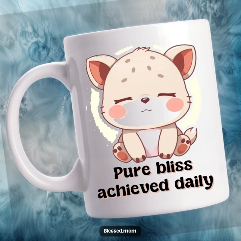 Funny Mug depicting a content animal asleep among soft lights, radiating peace and calm. An ideal funny gift for relaxation.