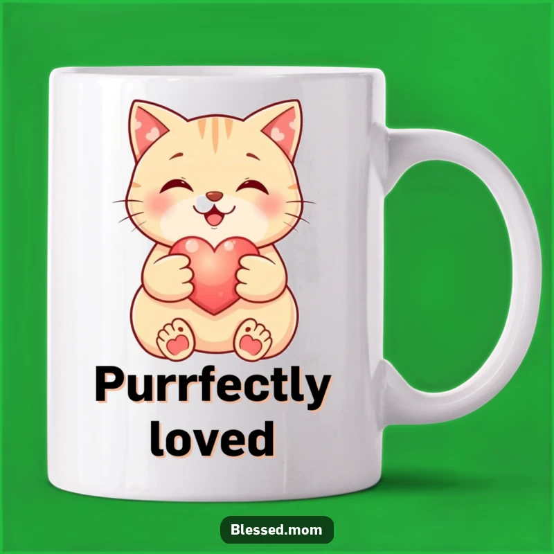 Funny Cat Heart Mug: Loving Pet Art, Adorable Kitty Cup, Perfect Funny Gift