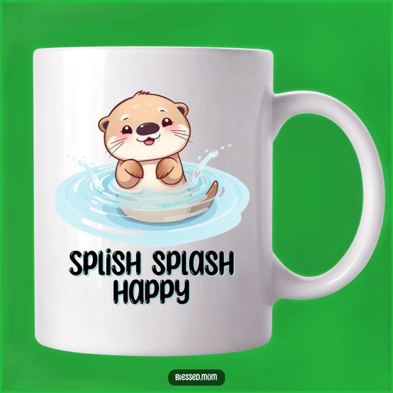 Funny Otter Mom Mug: Playful Splasher, Sparkling Pool Fun, Perfect Gift