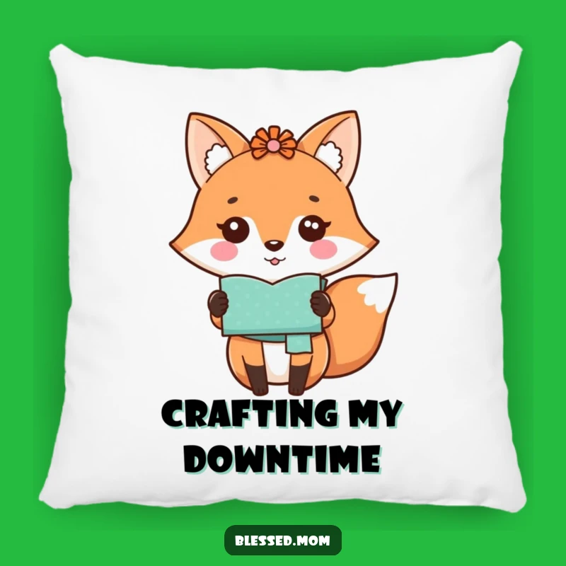 Cozy Funny Kawaii Fox Mom Pillow - Soft Handmade Craft Cushion