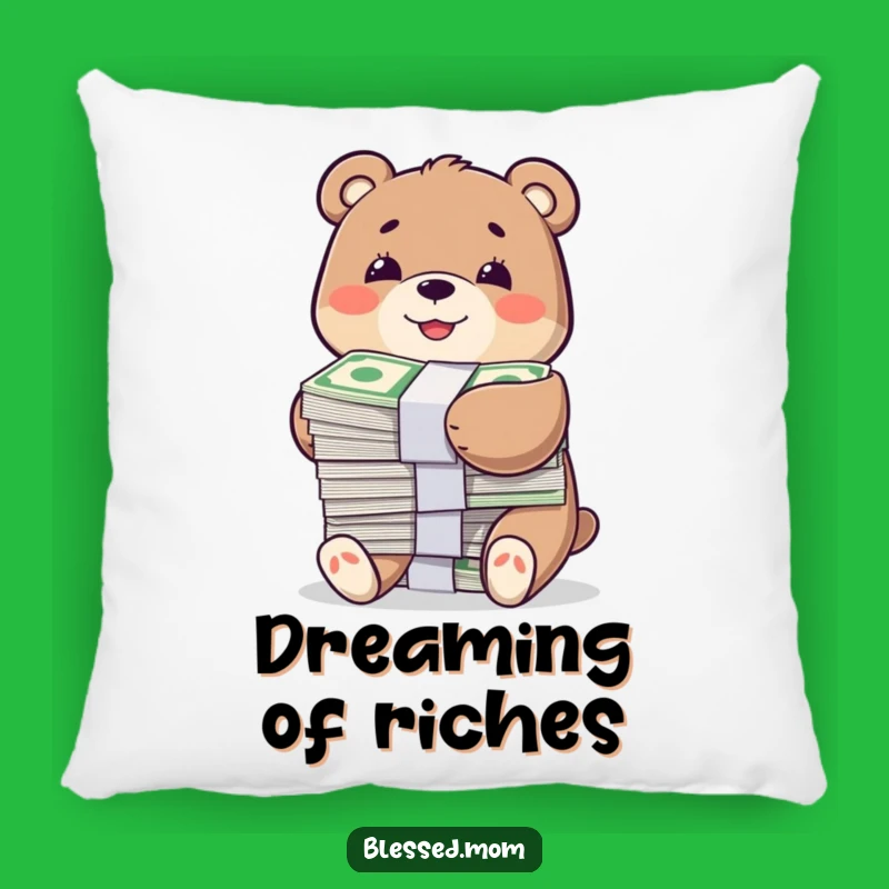 Funny Bear Money Hug Pillow - Cozy Fortune Decor, Hilarious Gift