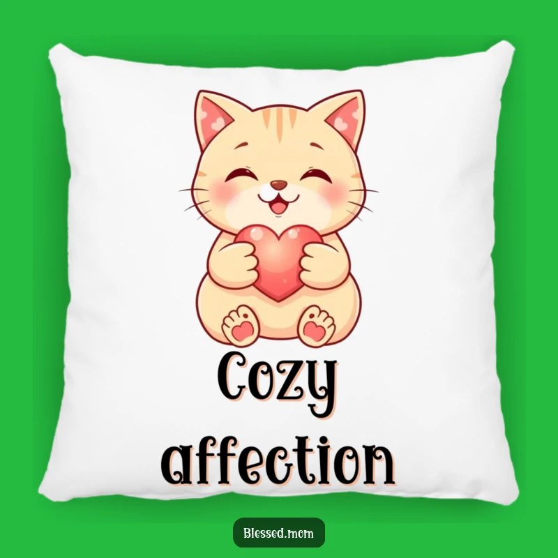 Funny Cat Heart Pillow: Cozy Kitty Cushion, Adorable Decor, Sweet Funny Gift