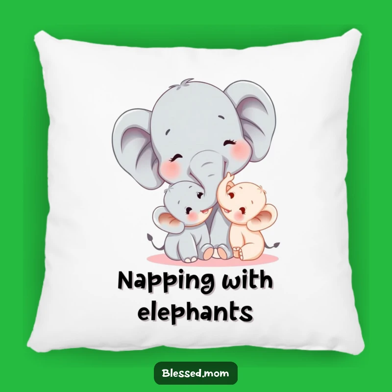 Funny Elephant Mom Pillow - Soft & Joyful Trunk Tickle Cushion for Moms