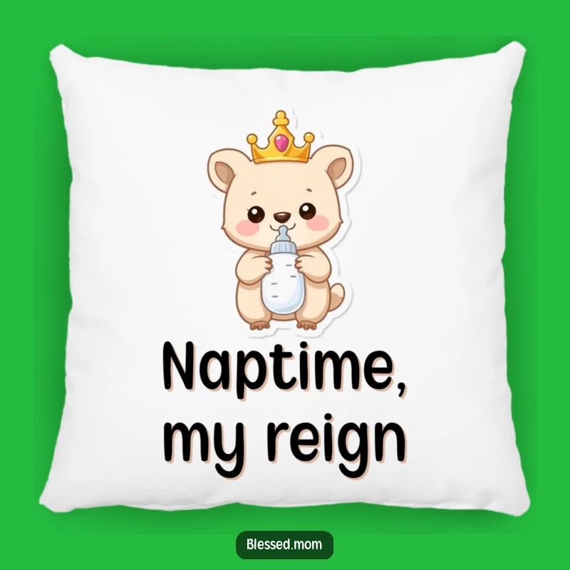 Funny Accent Pillow: Proud Baby Animal Crown, Comfy and Hilarious Home Decor