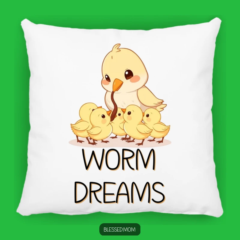 Funny Mama Bird Feeding Pillow: Soft & Hilarious Accent for Cozy Spaces