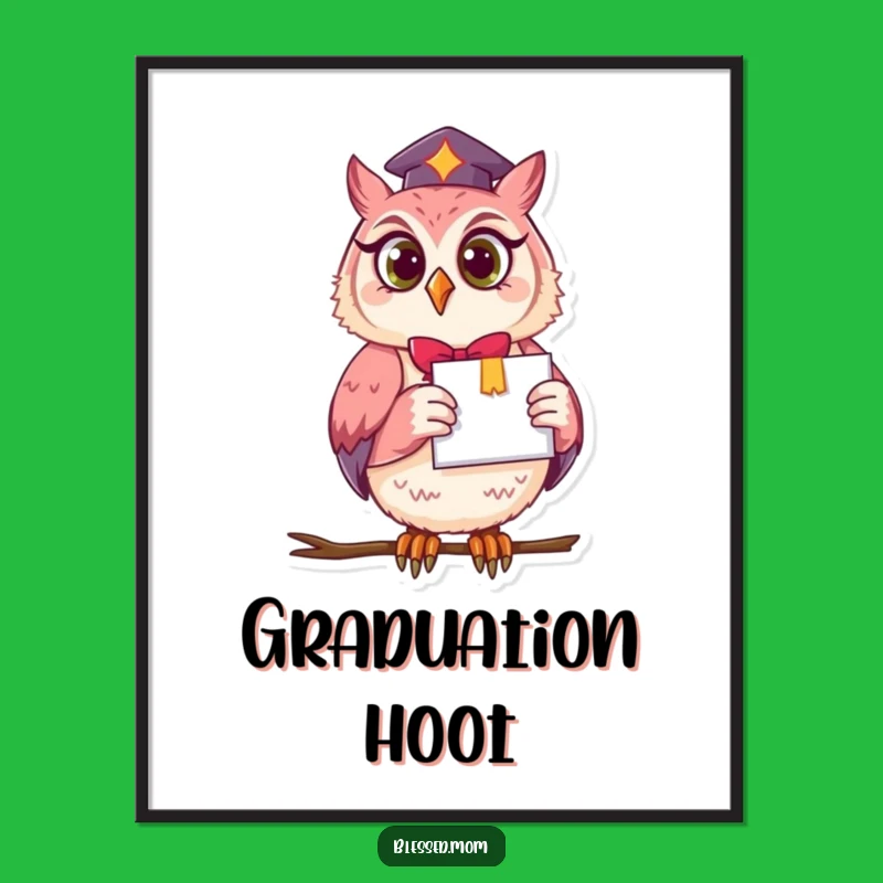 Funny Owl Mom Digital Art - Wise Graduation Printable for Smart Decor