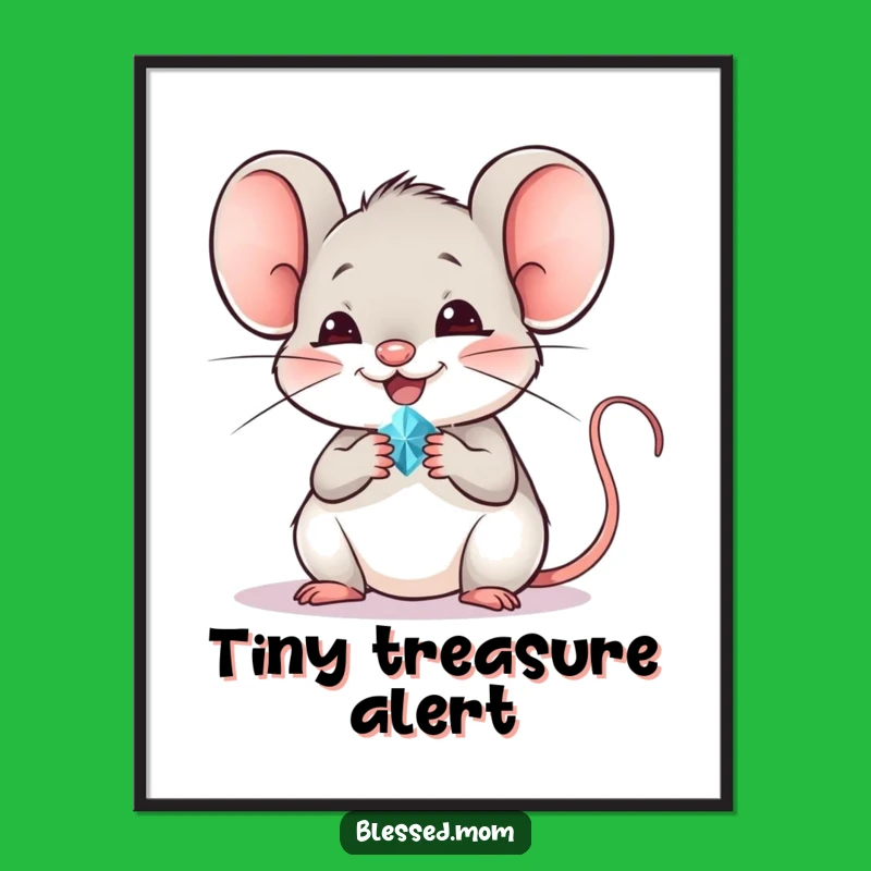 Funny Mouse Digital Art: Tiny Jewel, Perfect Instant Mouse Gift