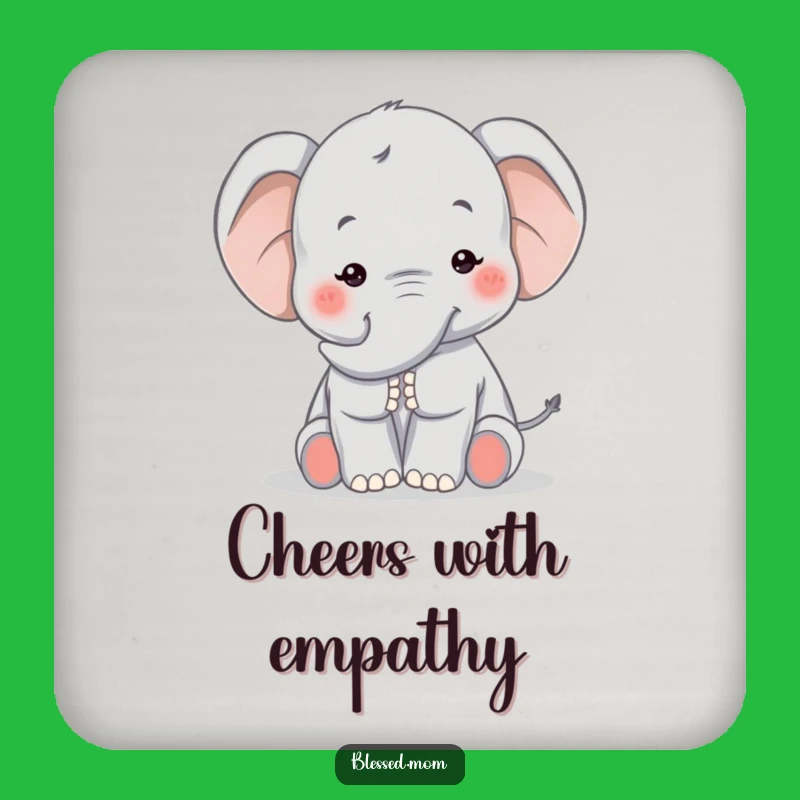 Funny Kawaii Elephant Mom Coaster - Comforting Trunk Pat Decor Gift