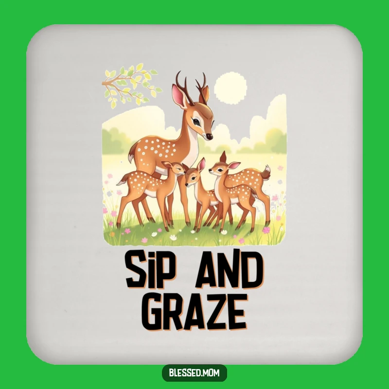 Funny Deer Mom Coasters: Protect Surfaces with Woodland Charm