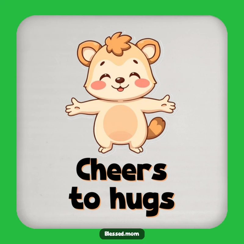 Funny Drink Coaster Set: Hugging Animal, Welcoming Protection for Surfaces