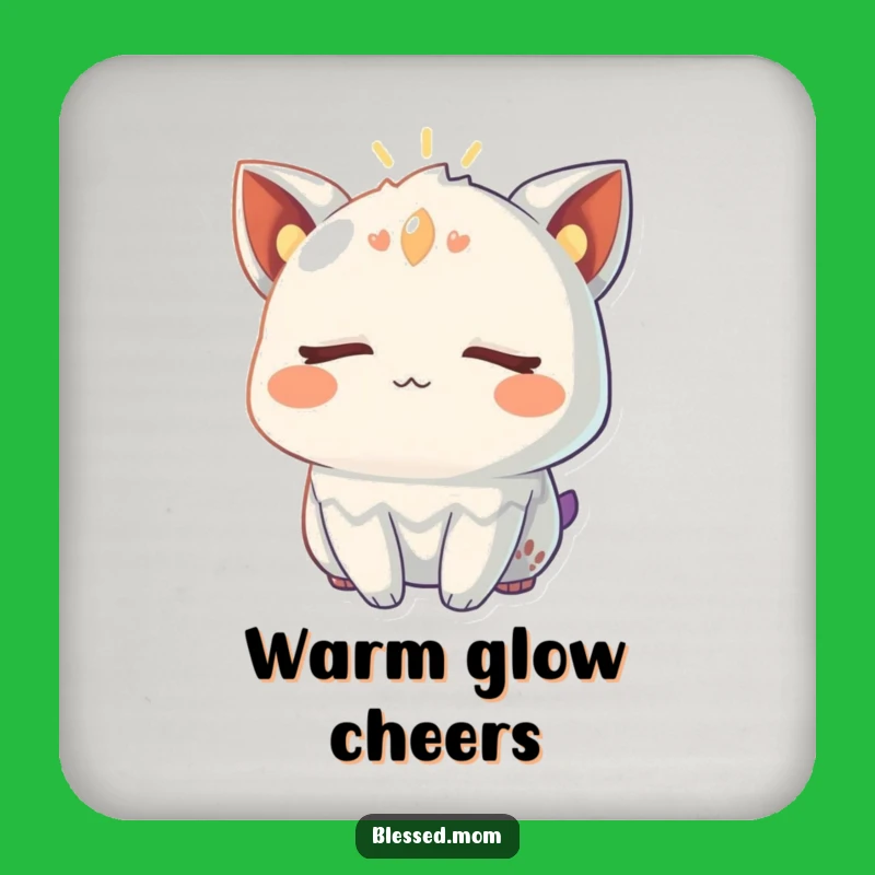 Funny Serene Creature Glow Coasters: Protect Surfaces with Warm, Gentle Charm