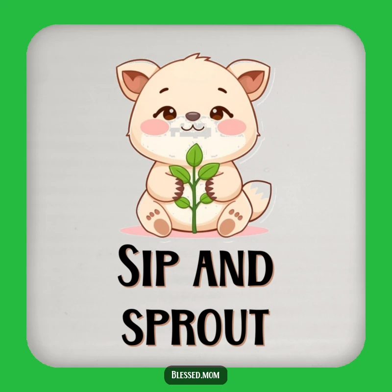 Funny Sprout Animal Drink Coaster: Protect Surfaces with this Funny Growth Decor