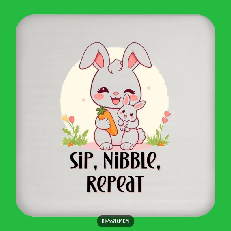 Cute Bunny Mom Coasters - Adorable Gift for Sweet Homes