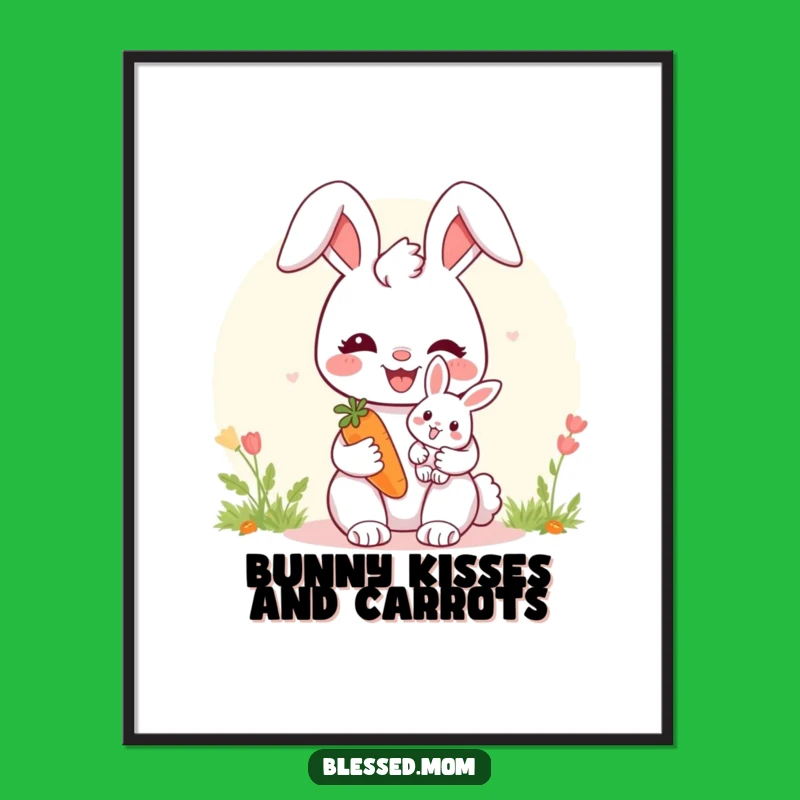 Happy Bunny Mom Poster - Sweet Wall Art for Mother's Day
