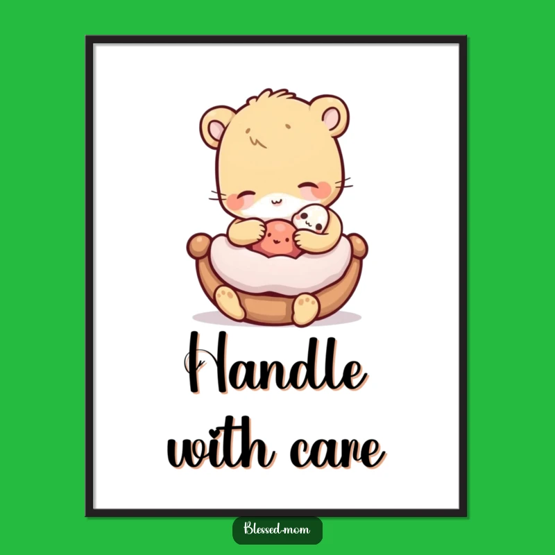 Funny Caring Animal Rocking Poster: Bring Gentle Charm and Warmth to Your Walls