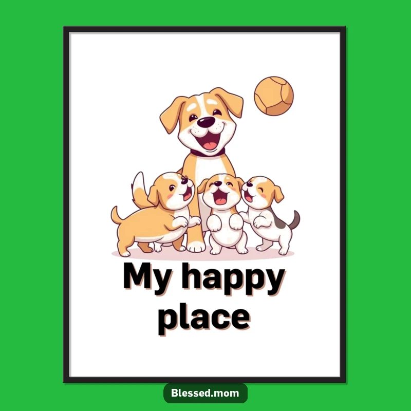Funny Dog Mom Poster: Vibrant Art for Energetic Puppy Enthusiasts
