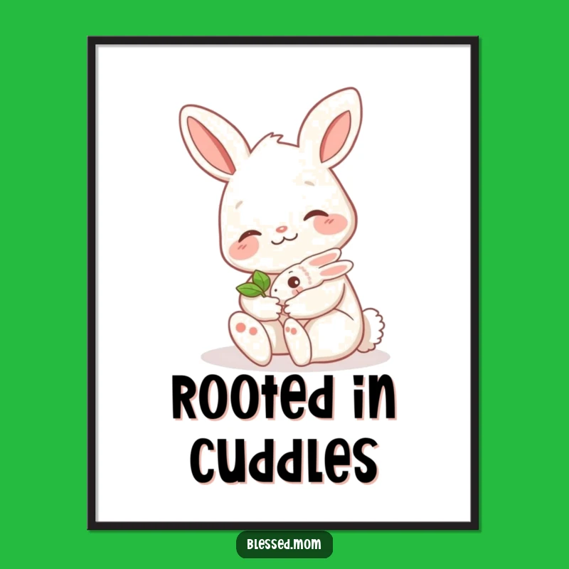 Funny Bunny Mom Poster: Cute Sprout Mama Hare Art, Perfect Inspirational Gift