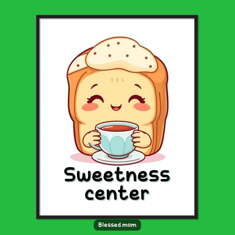 Funny Scone Mom Poster: Whimsical Art for Kitchens and Tea Lovers