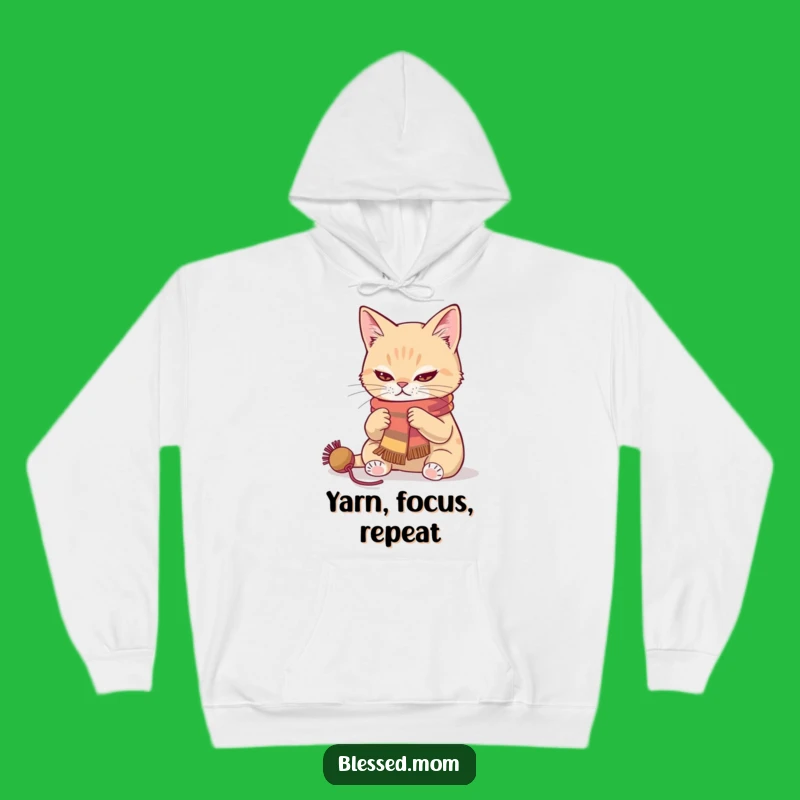 Cozy Cat Knitter Hoodie - Warm & Funny Gift for Crafters