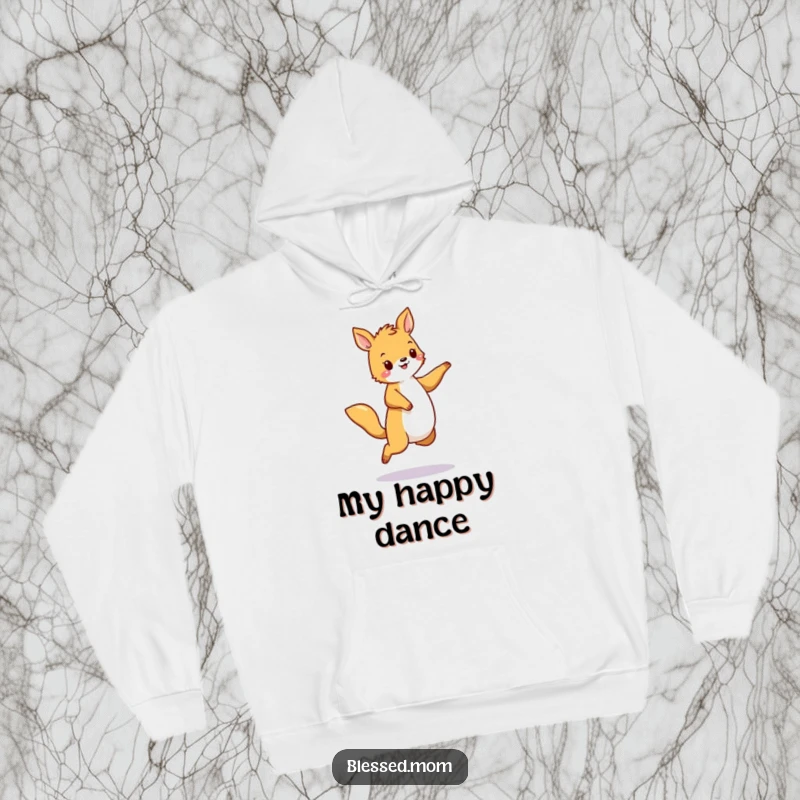 Funny Hoodie featuring a happy animal dancing with a sway, full of energy and fun. Cozy and funny, a perfect funny gift.