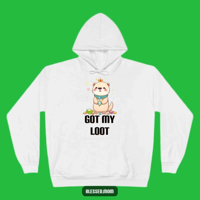 Funny Kawaii Otter Mom Hoodie - Cozy Shiny Treasures Collector Gift