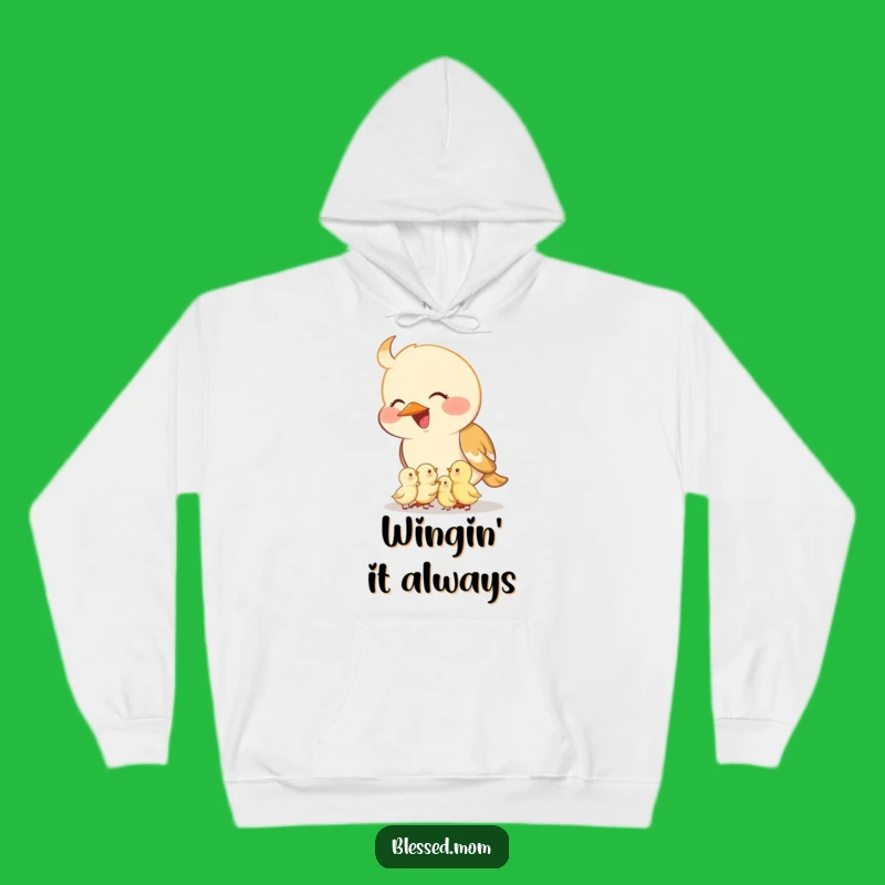 Funny Mama Bird Hoodie: Nurturing Comfort, Tiny Chicks Love, Cozy Gift