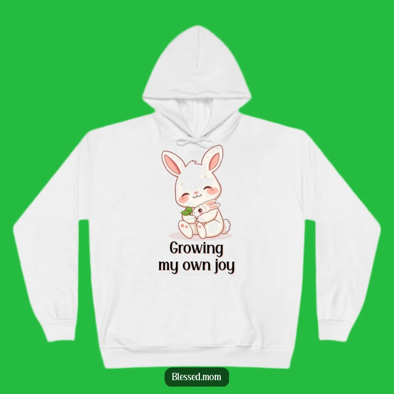 Funny Bunny Mom Hoodie: Cozy Mama Hare with Sprout, Ultimate Comfort Gift