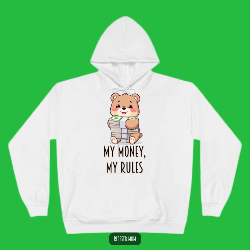 Funny Bear Money Hug Hoodie - Cozy Wealthy Character Sweatshirt, Gift