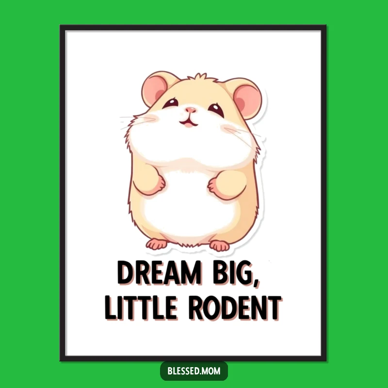 Funny Free Printable Wall Art: Hamster's Gentle Smile for a Cozy Home