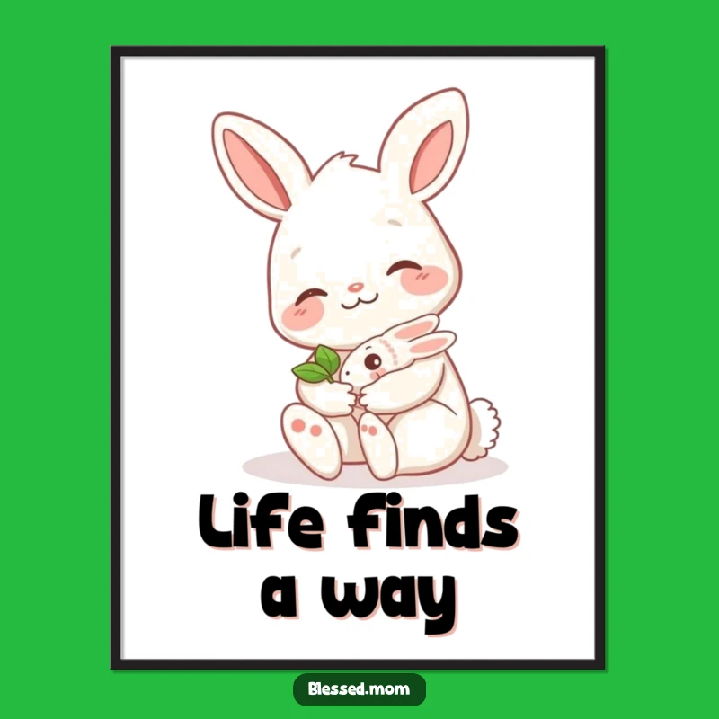 Free Printable Bunny Mom Wall Art: Cute Sprout Nursery Decor Downloadable