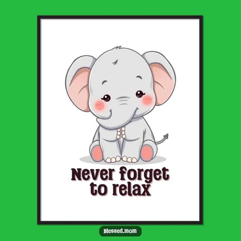 Free Printable Kawaii Elephant Mom Wall Art: Comforting Hugs, Funny Downloadable Decor