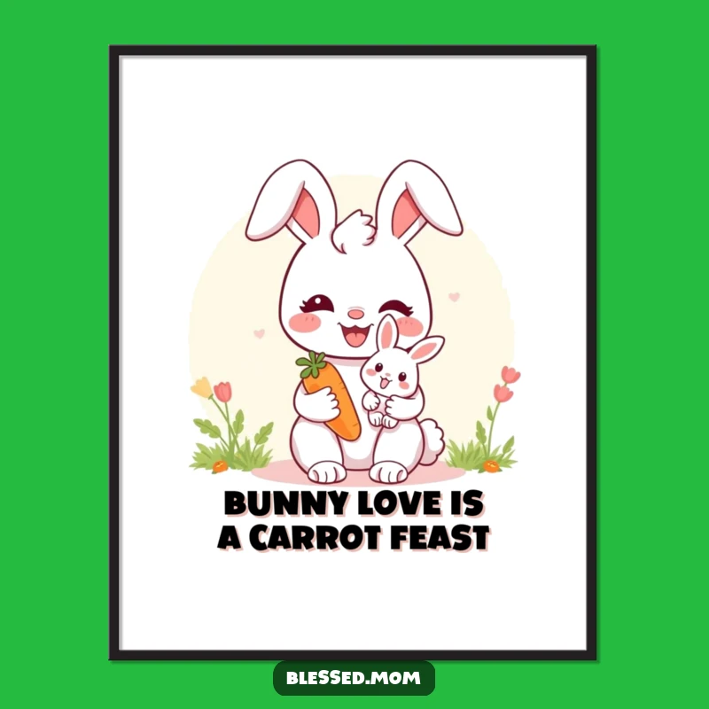 Funny Free Printable Bunny Mom Wall Art - Cute Carrot Downloadable Decor