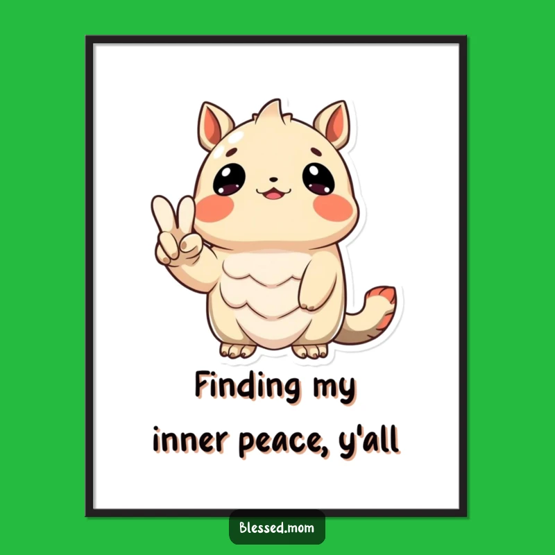 Funny Free Printable Wall Art: Grateful Peace Creature - Downloadable Art Gift