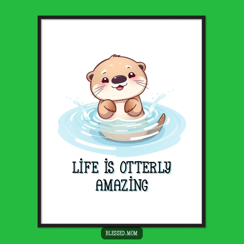 Free Printable Otter Mom Wall Art: Playful Pool Decor Downloadable