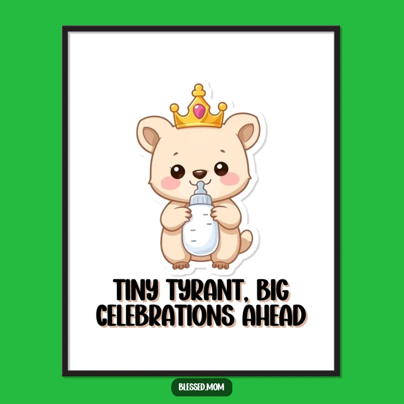 Free Printable Wall Art: Proud Crowned Animal Baby - Funny Downloadable Decor