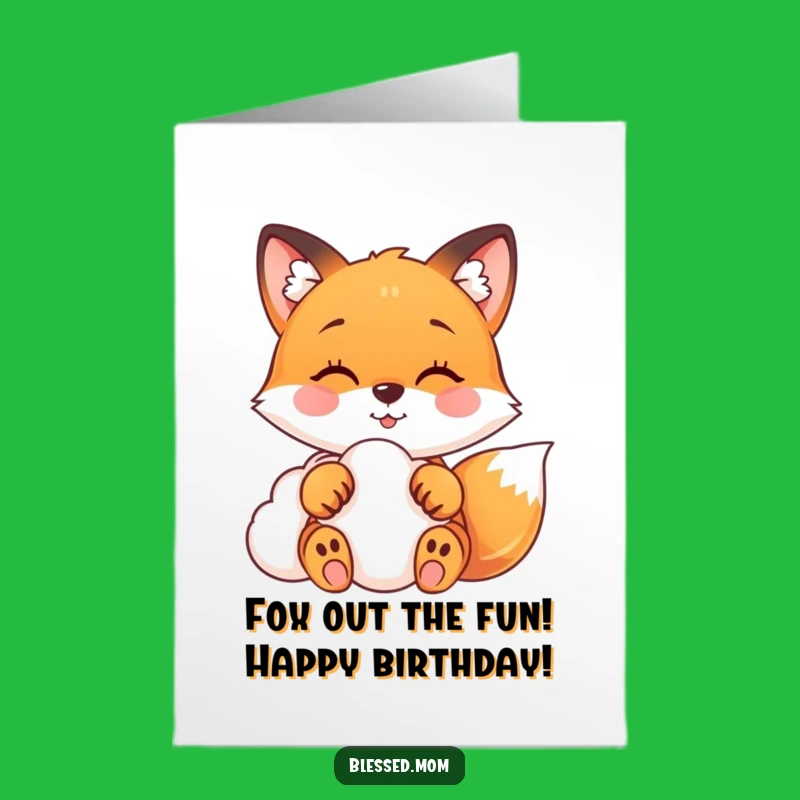 Free Printable Birthday Card: Fox in the Clouds for a Dreamy Celebration